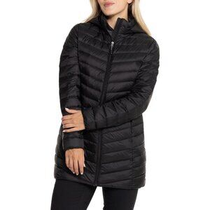 NEW 32 Degrees Quilted Packable Down Jacket - 3/4-Length, Detachable Hood 1225